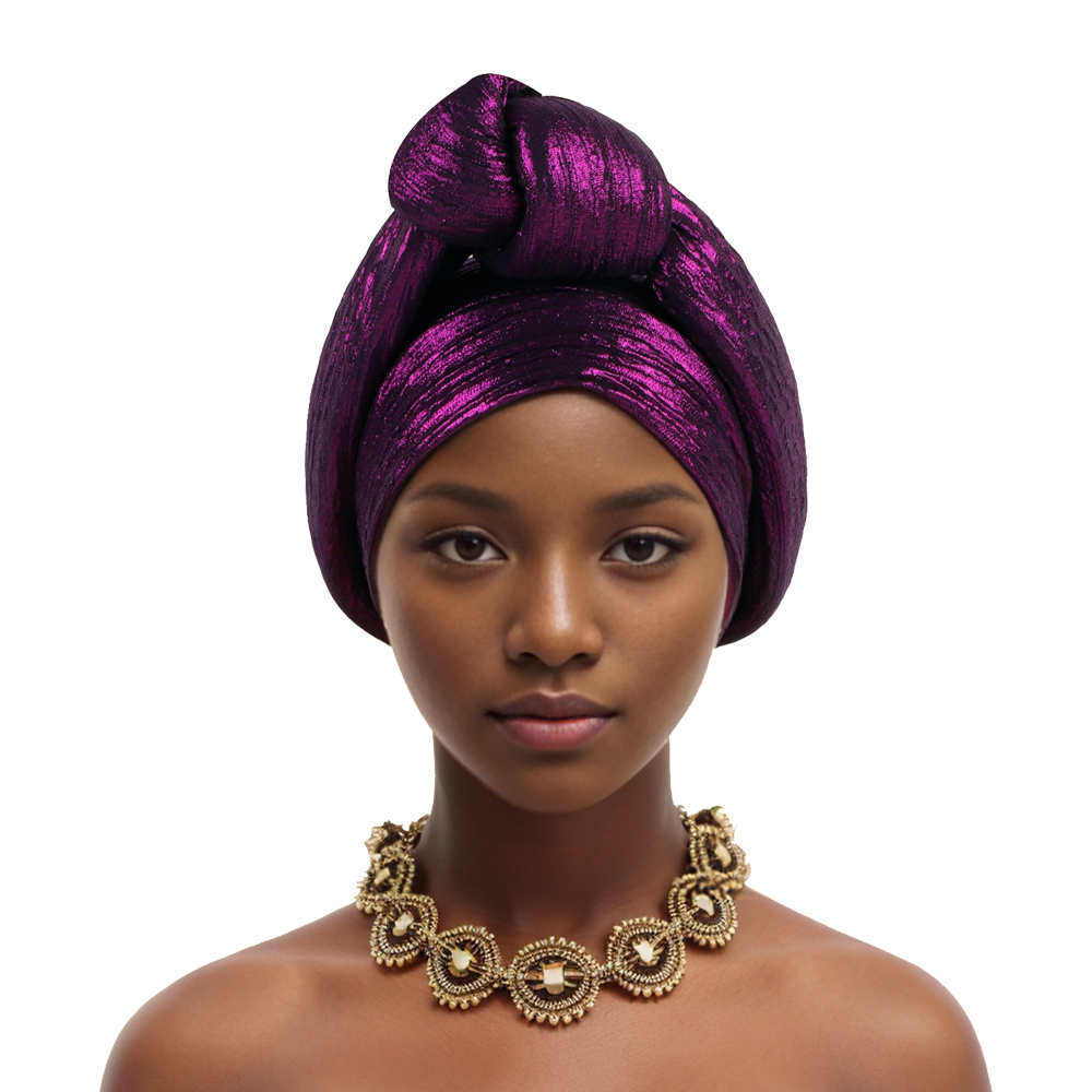 Brillant haut noué africain couvre-chef femmes Turban casquette traditionnelle africaine coiffure Auto Gele bandeau nigérian mariage Geles