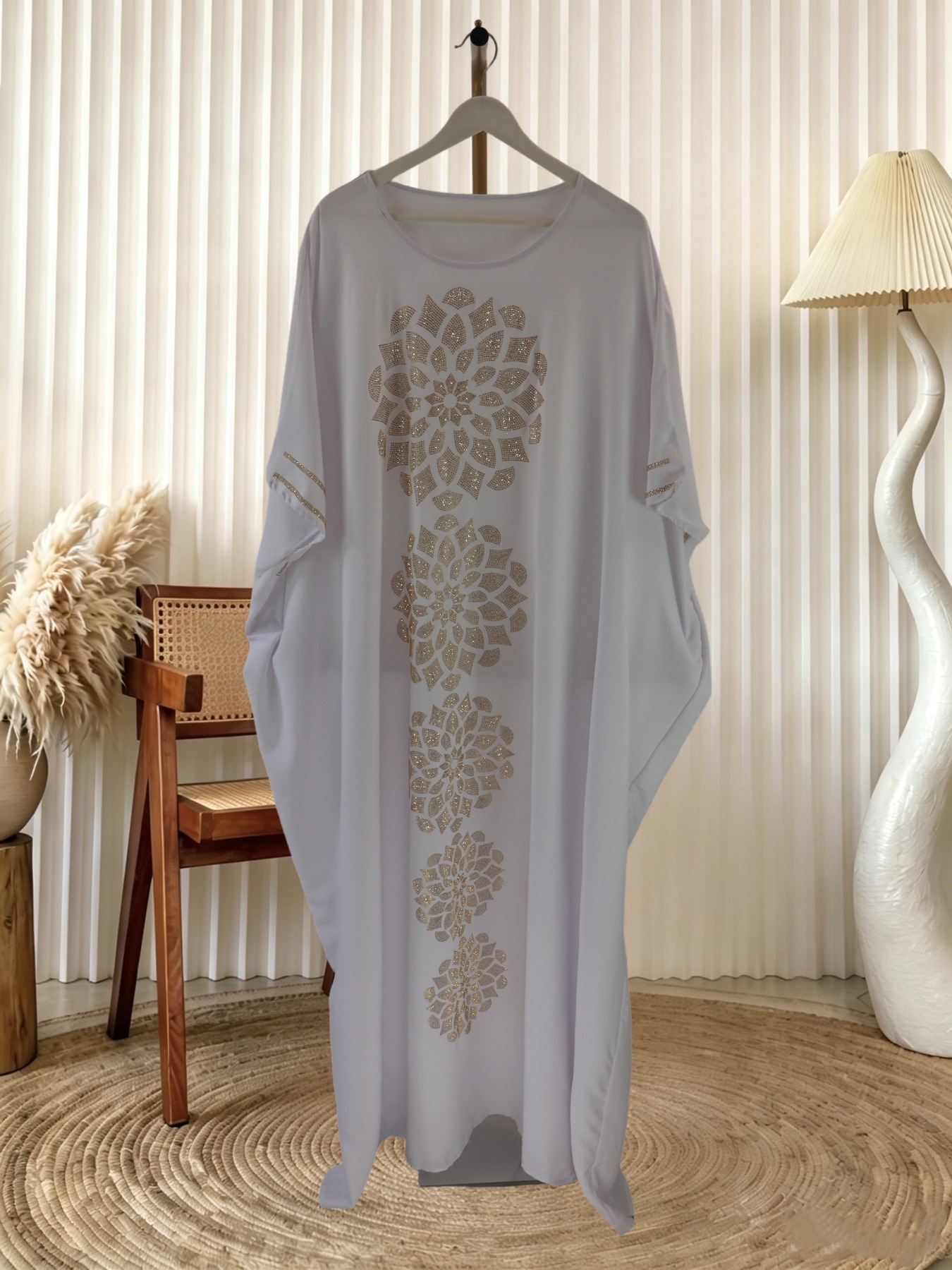 Robe Abaya musulmane grande taille avec hijab assorti, robe traditionnelle du Moyen-Orient à imprimé africain et strass pour femmes