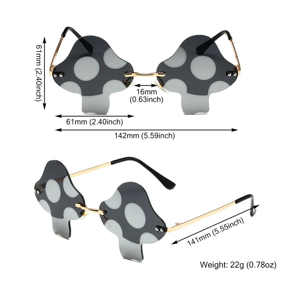 Lunettes de soleil carillon pour femmes, forme de pièce plus lente, lunettes irrégulières, lunettes sans monture, décorations d'Halloween, faveur de fête
