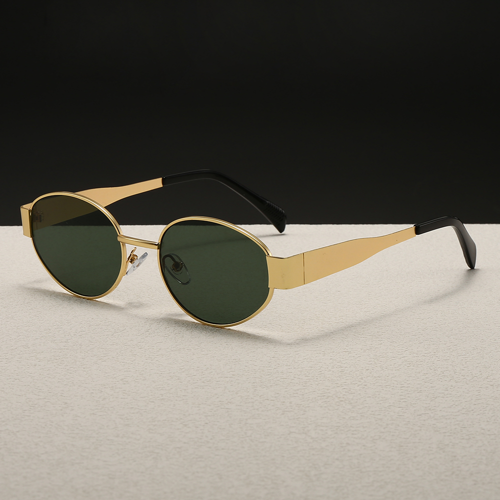 Ensemble de 4 lunettes de soleil rondes et élégantes, de forme ovale, en métal, idéales pour les activités telles que la conduite, la pêche, le vélo, etc., unisexe, durables pour un usage quotidien.