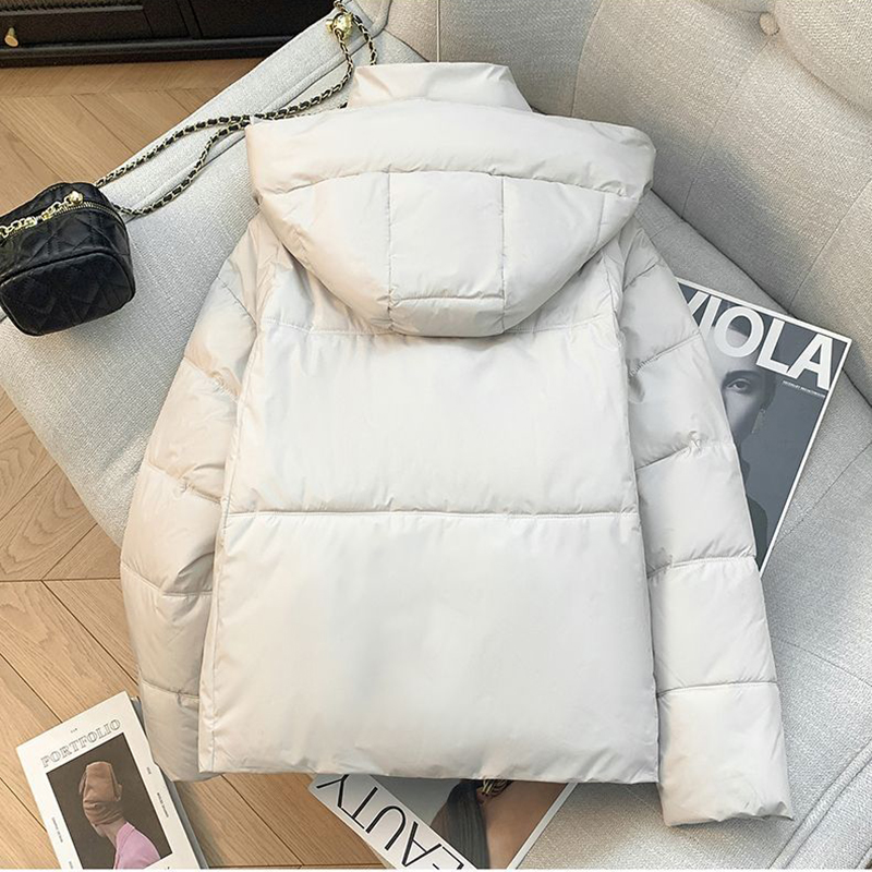 Veste Chic rembourrée en coton pour femme, pardessus court coréen à capuche, Parka épaisse et chaude, ample, à la mode, nouvelle collection hiver 2026