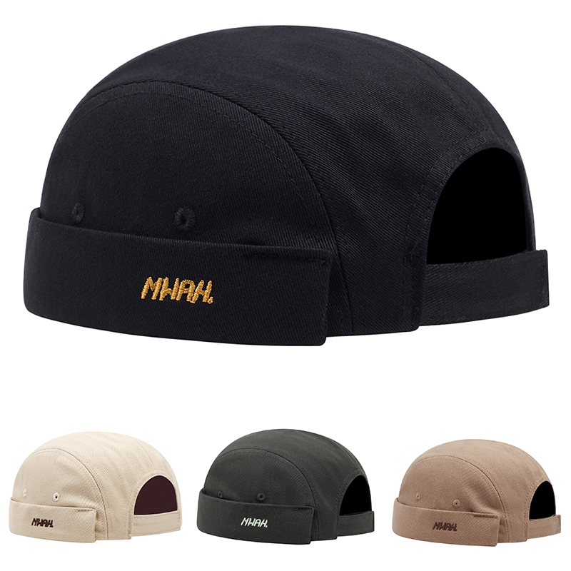 Nouvelle mode Summe broderie peau de Melon chapeaux sans bords pour hommes femmes Bonnet marque de mode Yuppie Cool Hip Hop PunkDocker casquette