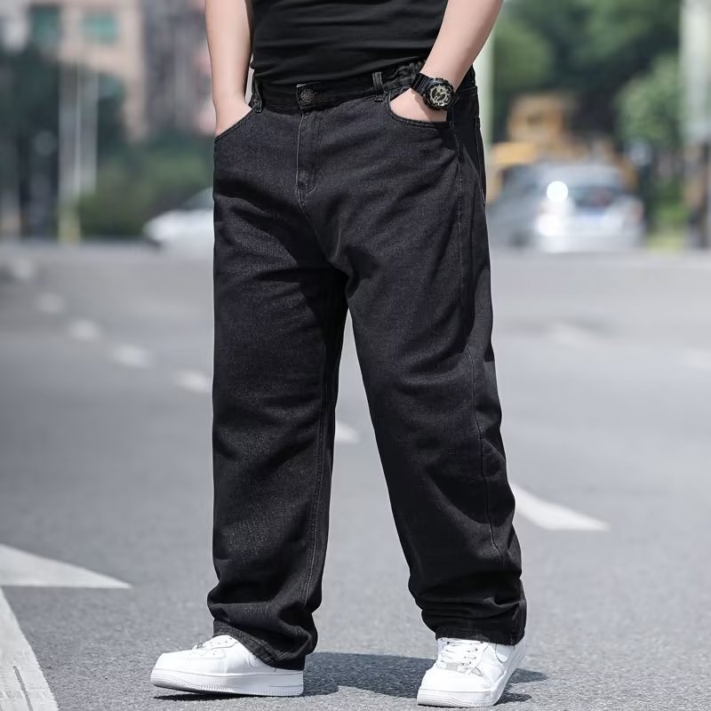Jeans oversize pour homme, pantalon en jean, pantalon en denim, jean homme grande taille, baggy, Y2k, pantalon cargo homme, noir, nouveau pantalon à jambes larges