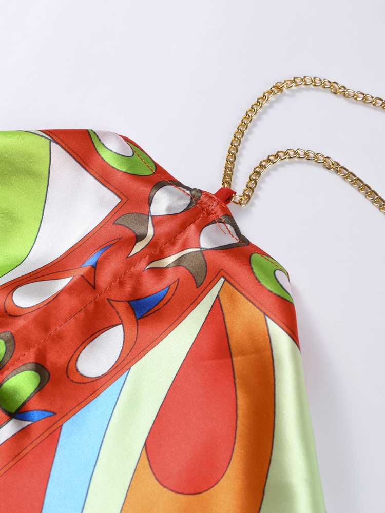 Nouvelle Collection Été 2025 : Ensemble Imprimé Chic pour Femme - Haut Halter Sans Manches Dos Nu et Jupe Longue pour Vacances à la Plage
