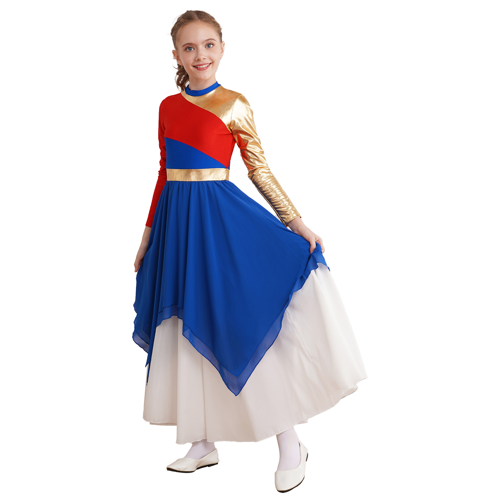 Robe de danse lyrique de Ballet pour enfants filles, tunique de danse chrétienne moderne, robes de chorale, Costume de culte de spectacle
