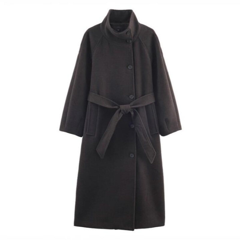 Nouvelle Collection Hiver 2025 – Manteau Ceinturé Femme Chic et Décontracté à Col Montant, Idéal pour le Quotidien