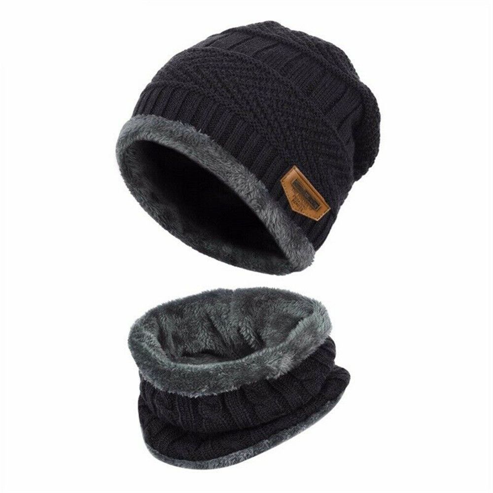 Enfants hiver cou écharpe casquette ensemble mode bonnet chaud chapeau écharpe ensemble cou couverture polaire tricoté épais casquette de Ski chaud cagoule chapeau