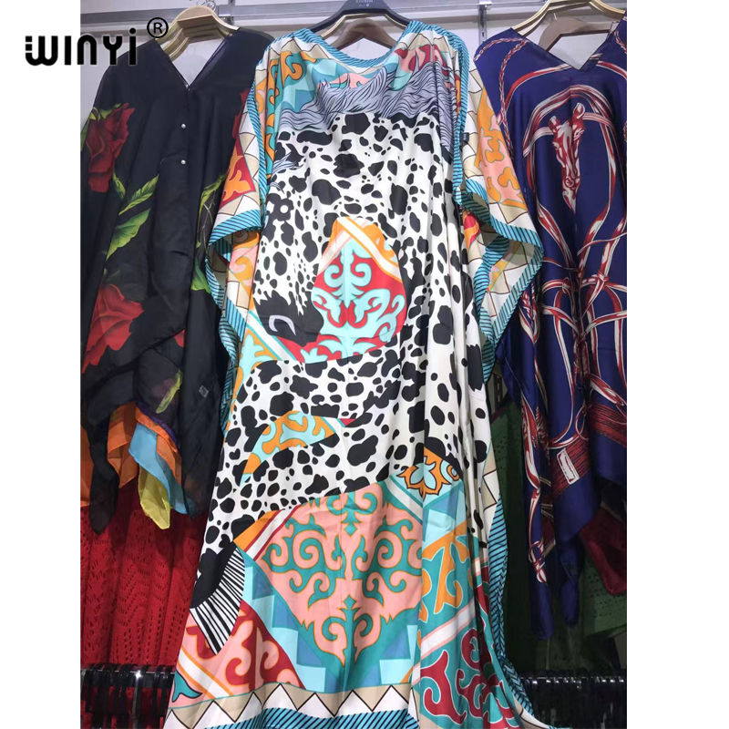 WINYI robe mode turquie robes bohême imprimer Dashiki femmes musulmanes longue caftan été couleur robes africaines pour femme vestido