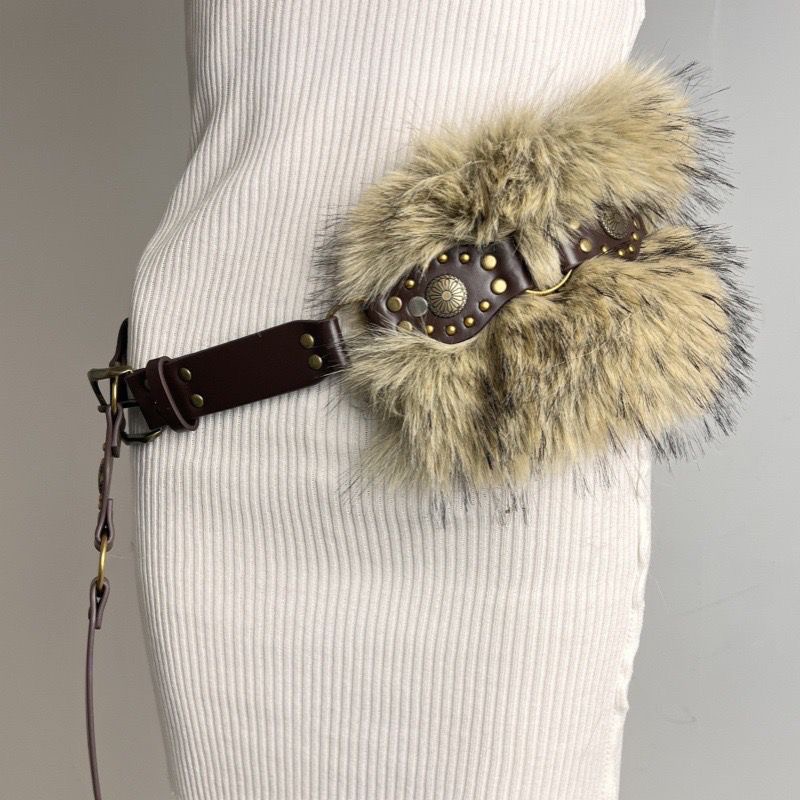 Ceinture Bohème pour Femme en Fausse Fourrure, Accessoire pour Short en Jean, Robe, Soirée, Danse, Style Ethnique, Ceintures de Niche