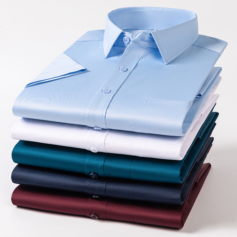 Chemise habillée à manches courtes pour homme, en coton doux et agréable pour la peau, respirante, boutonnée avec poche, haut décontracté d'été pour homme