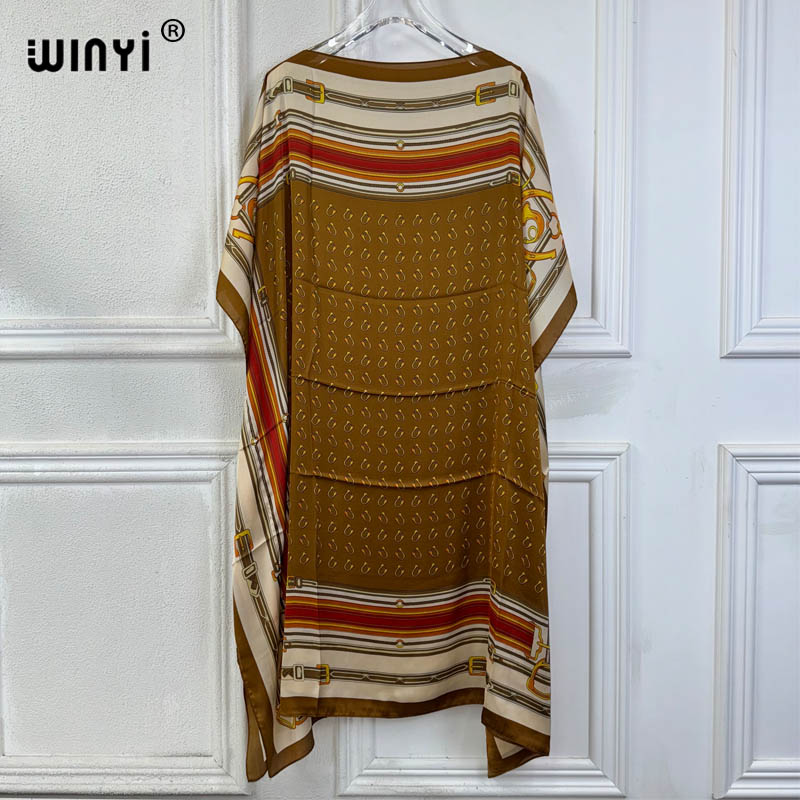 Robes d'été WINYI, robes sexy pour femmes africaines, taille unique, imprimé bohème, vêtements de plage, robes de soirée, kaftan femme, vêtements de plage musulmans.