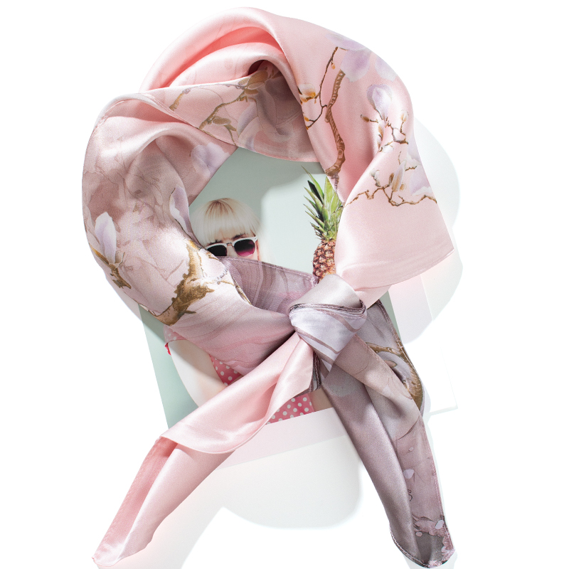 Écharpe en soie pour femmes, châles à fleurs, à la mode, pour voyager, protection solaire, foulards de plage, enveloppes de luxe pour la climatisation