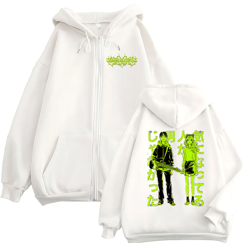 The Guy She Was Interested in Wasn't A Guy At All Anime Zipper Hoodies Hommes Femmes Harajuku Zip Up Hooded Sweatshirts Jackets Coat