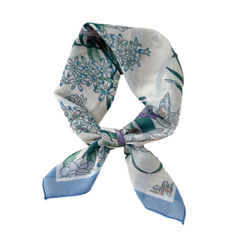 58cm dames coton lin mouchoir cou foulards femmes enveloppes carrées frais Bandana foulards petit foulard sac écharpe