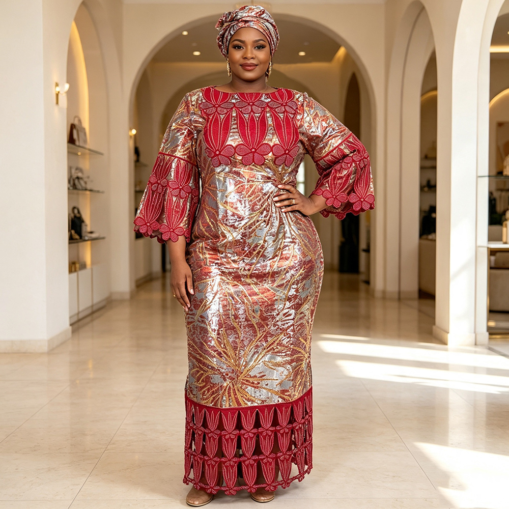 Robes longues de soirée africaines grande taille pour femmes, nouvelle collection 2026, robe de luxe en bazin brodée, tenues élégantes, robe de soirée de mariage musulmane