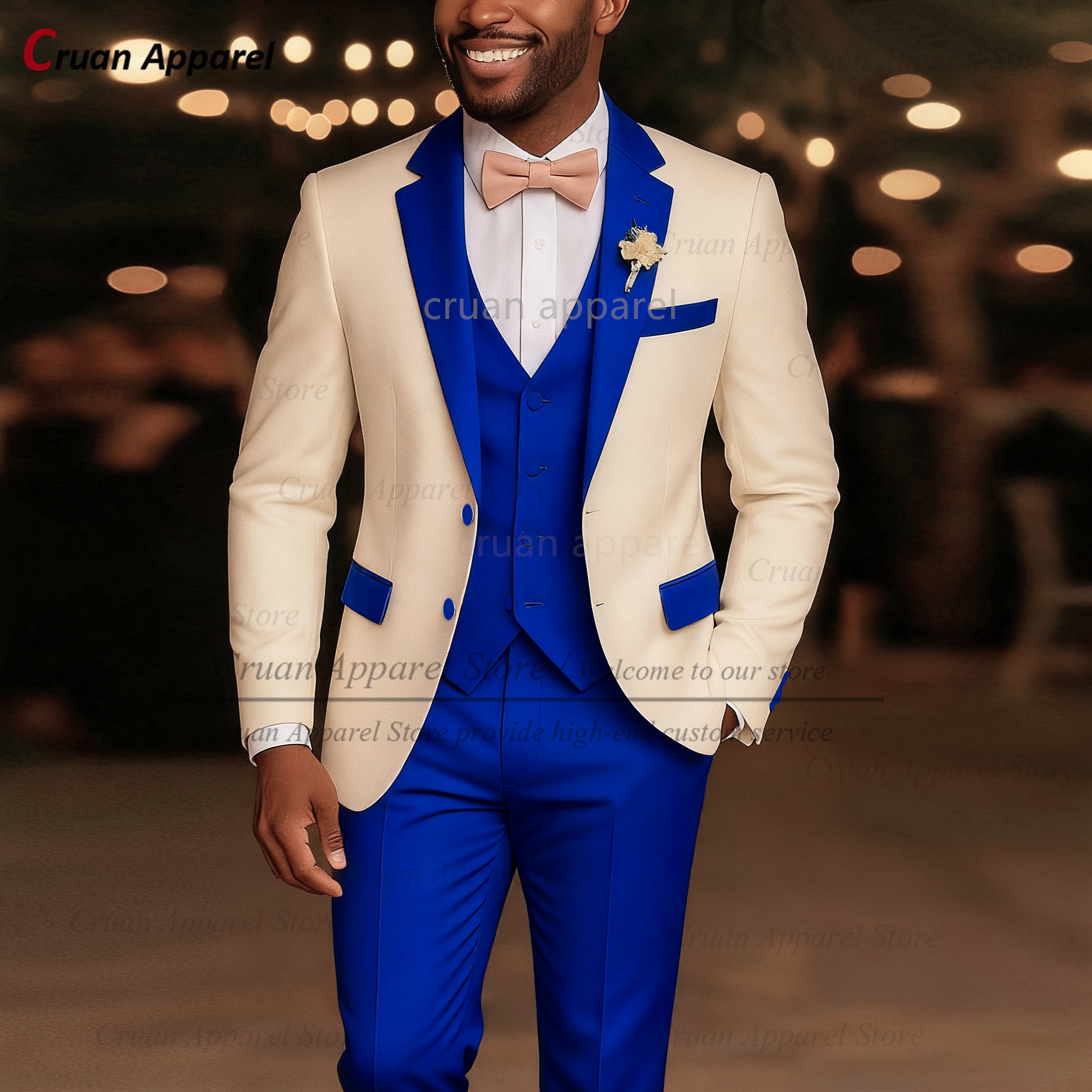 Ensembles de costumes de haute qualité pour hommes, Banquet de mariage, tenues élégantes personnalisées pour marié, dîner de soirée, Blazer, gilet, pantalon, 3 pièces