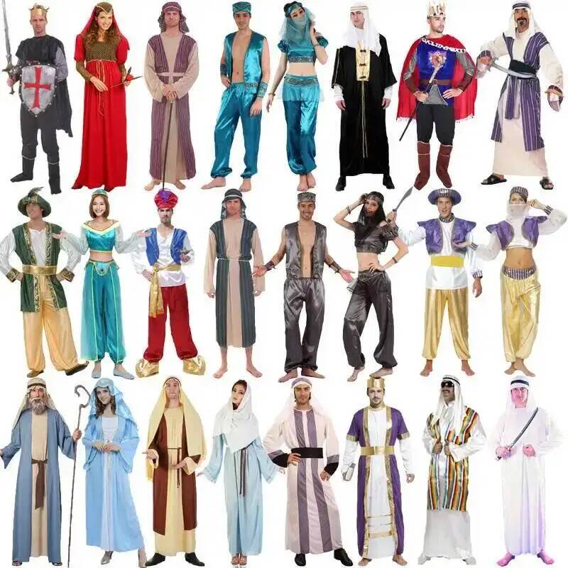 Robe Aladdin Inde Moyen-Orient Dubaï, costume de berger pour hommes et femmes, déguisement d'Halloween pour adultes, costume arabe