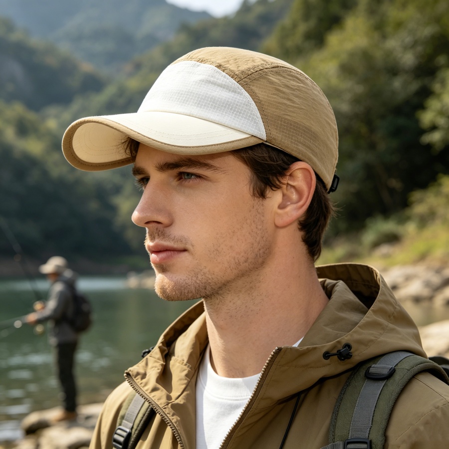 Chapeau léger, portable, bicolore et à séchage rapide pour hommes, avec élasticité réglable qui ne serre pas la tête, adapté à la randonnée en plein air, au cyclisme, à l'alpinisme, à la pêche et à une utilisation quot