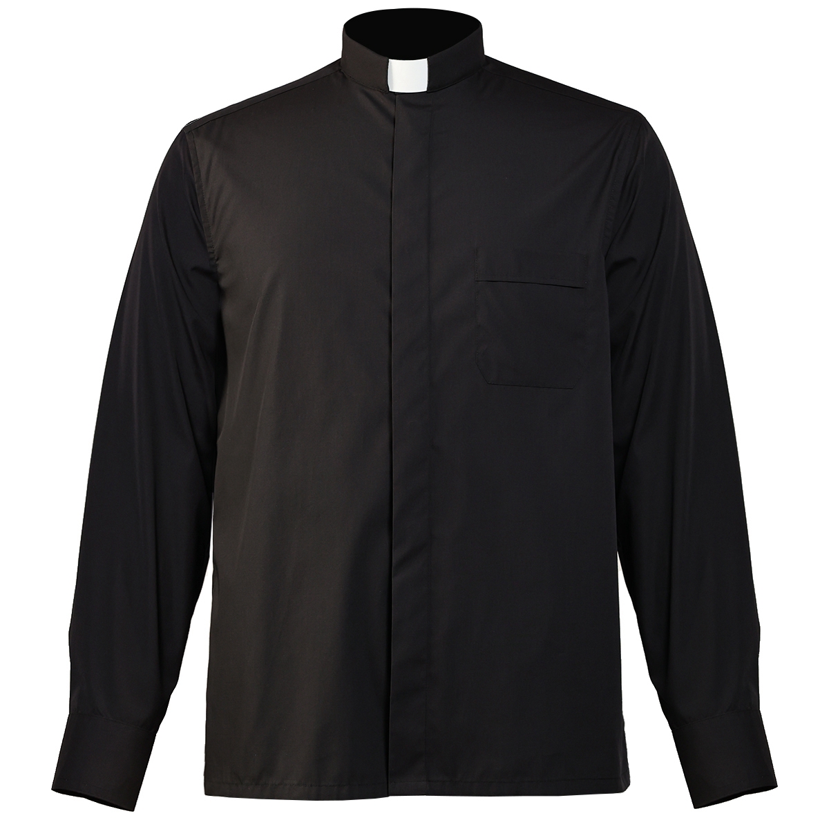 Chemise de prêtre pour hommes, Costume d'église catholique noire, hauts à col avec languette de clergé, chemises de pasteur