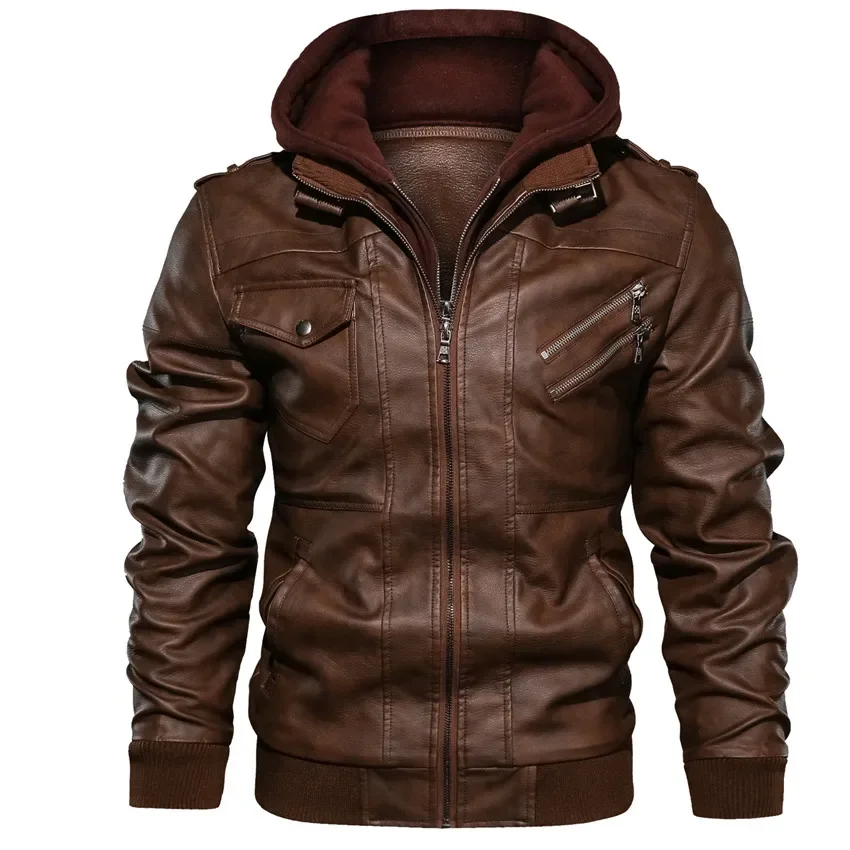 Vestes en cuir pour hommes personnalisables automne décontracté moto veste en polyuréthane Biker manteaux en cuir marque vêtements costume vestes taille ue