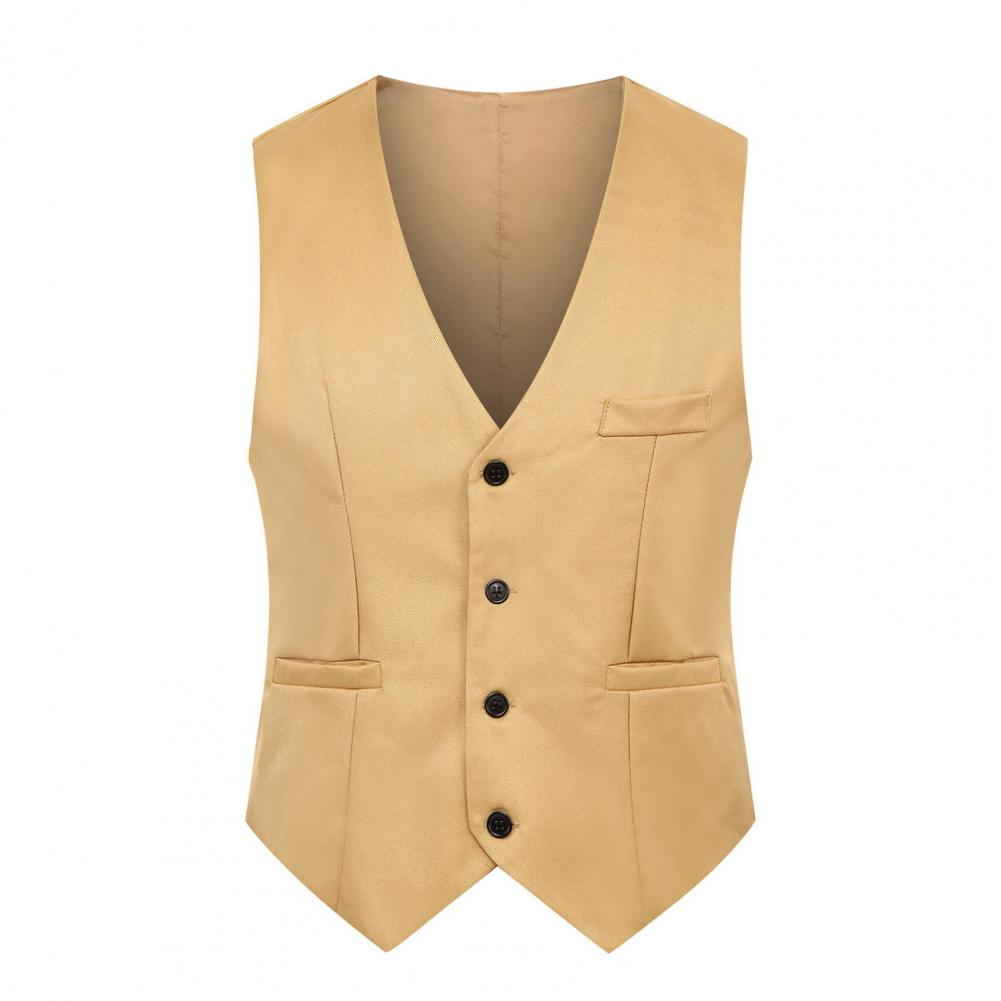Gilet formel sans manches poches simple boutonnage homme costume gilet décontracté fête Bar Banquet robe gilet couleur unie costume gilet