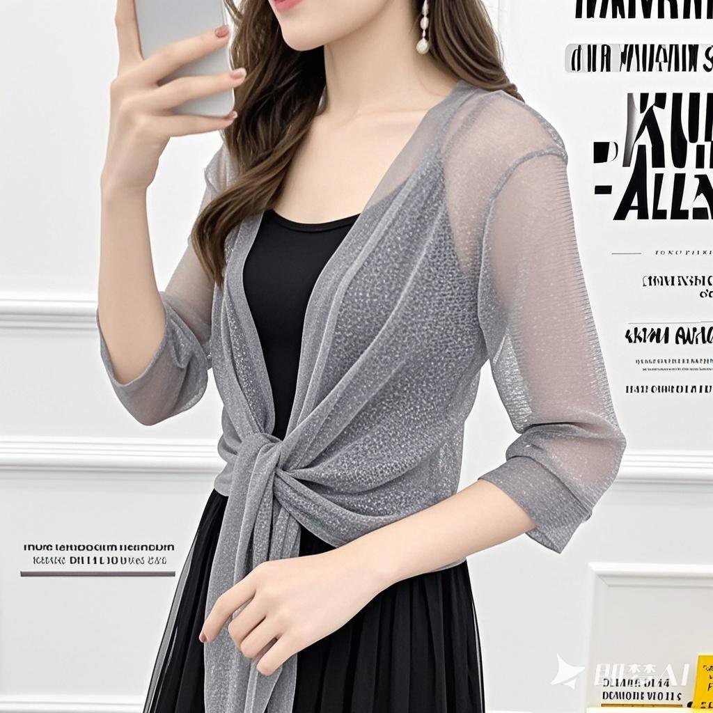 Femmes élégant veste Cardigan demi manches avant à lacets manteau d'été dames Sexy mince crème solaire veste courte Blusas De Mujer