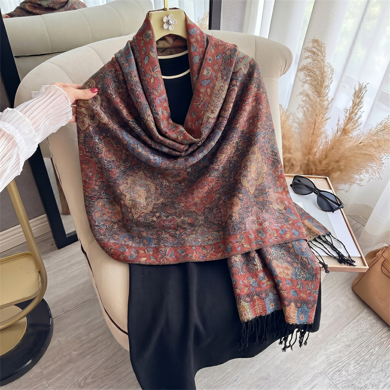 Nouvelles Écharpes de Luxe en Cachemire pour Femme Automne-Hiver, Imprimé Paisley, Chaudes, en Pashmina, Poncho, Châle Épais Tendance, Foulard, Bufanda