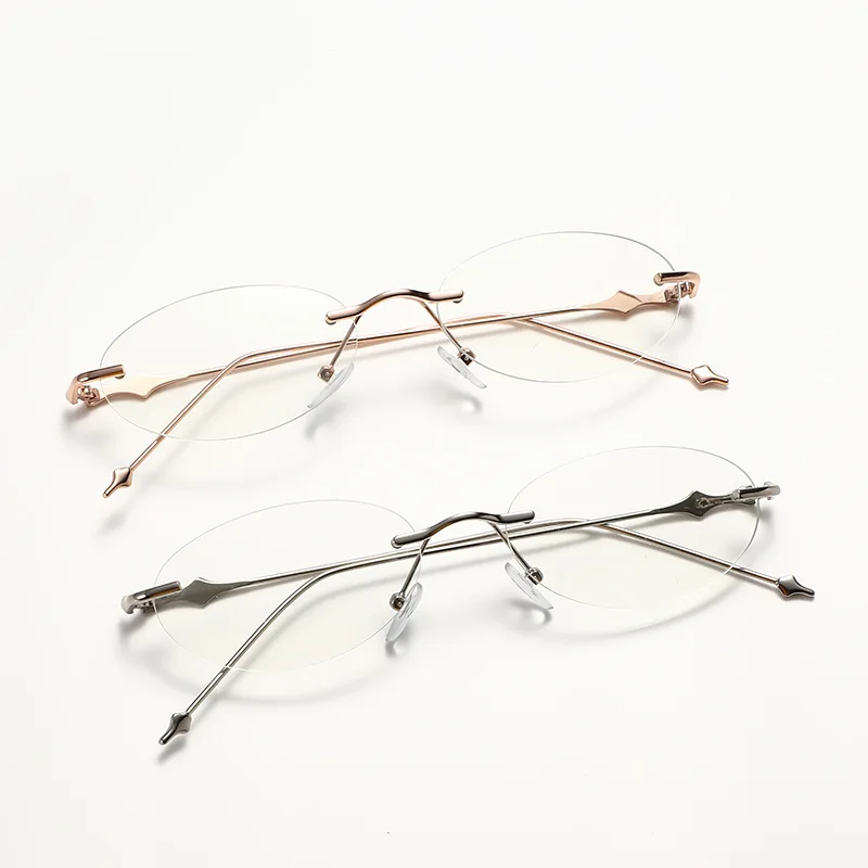 Petites lunettes photochromiques ovales pour myopie, femmes et hommes, monture sans cadre, verres négatifs, lunettes tendance pour l'extérieur -1.0-2.0-4.0