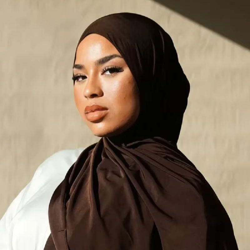 Nouveau Hijab en Jersey Liquide pour Femme, Foulards et Châles de Couleur Unie pour le Ramadan, Voiles Islamiques ﻿ 180*60cm