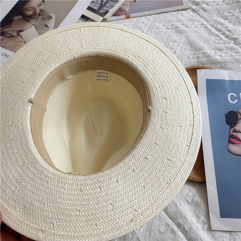 Chapeau Panama pour hommes Simple unisexe cinq points paille été voyage vacances chapeau de soleil chapeau rétro gorras para hombres
