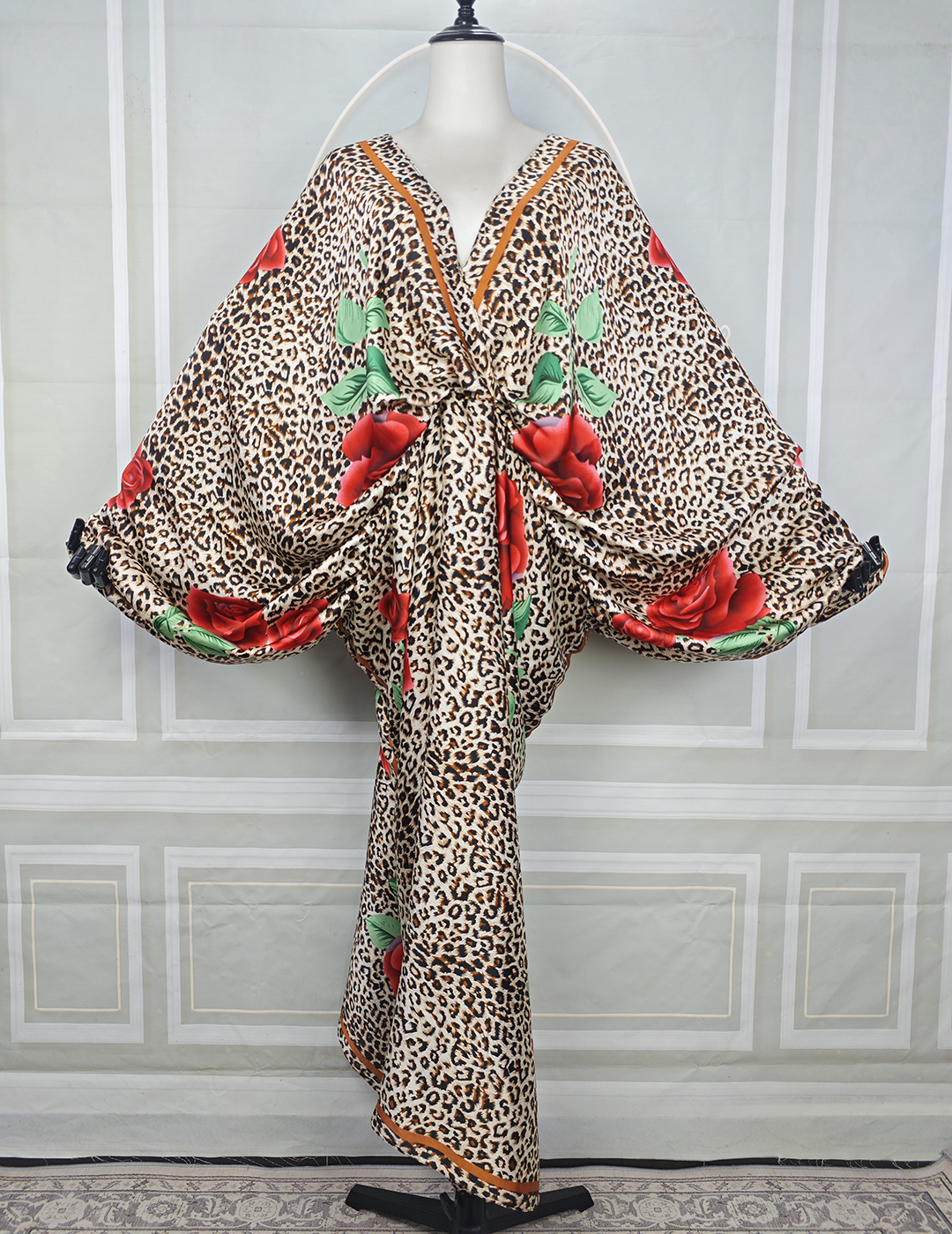 Robe maxi à fleurs style bohème pour femmes musulmanes, caftan à col V, vêtements africains surdimensionnés pour Ramadan Abaya, Bahreïn, 2022