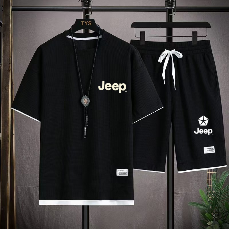 Chemises décontractées Jeep 2026, vêtements de sport pour hommes, t-shirts amples à manches courtes et shorts d'été