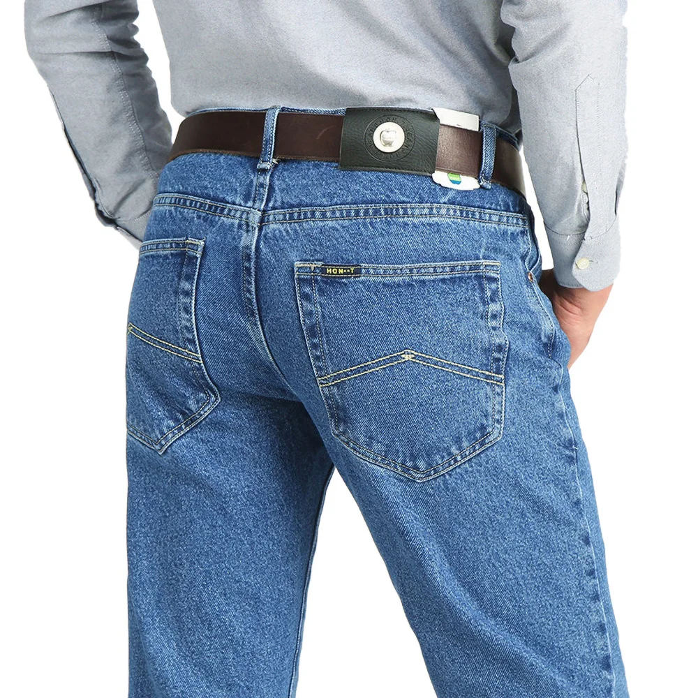 Jean d'affaires classique en coton pour homme, pantalon droit et extensible de marque, salopette d'été, coupe cintrée, printemps-automne, 2021