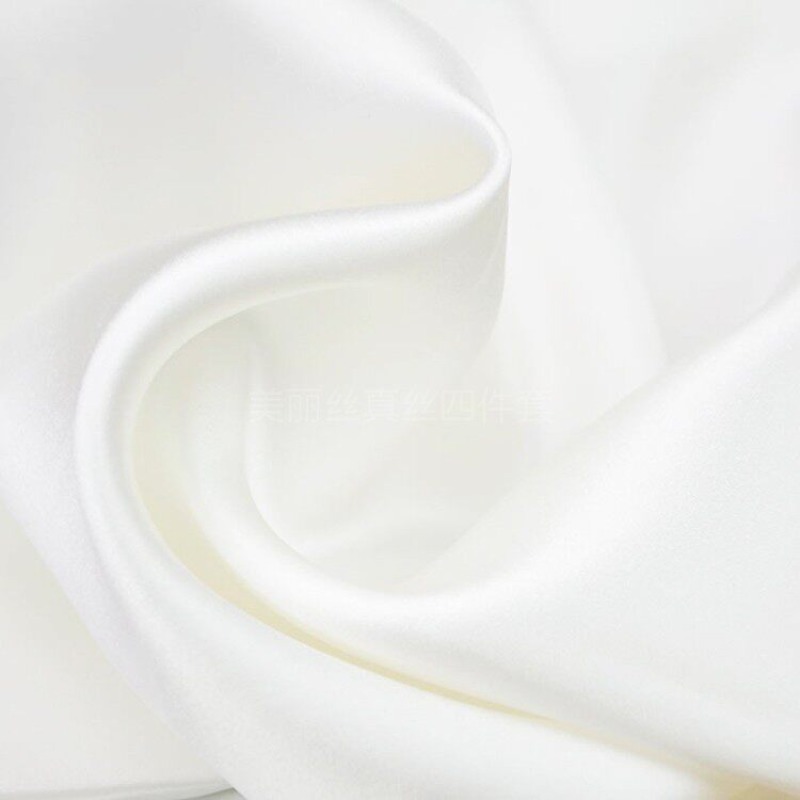 Tissu en Soie 19 Momme au Mètre, 100% Soie de Mûrier, Crêpe Satin Uni pour Confection de Pyjamas et Robes