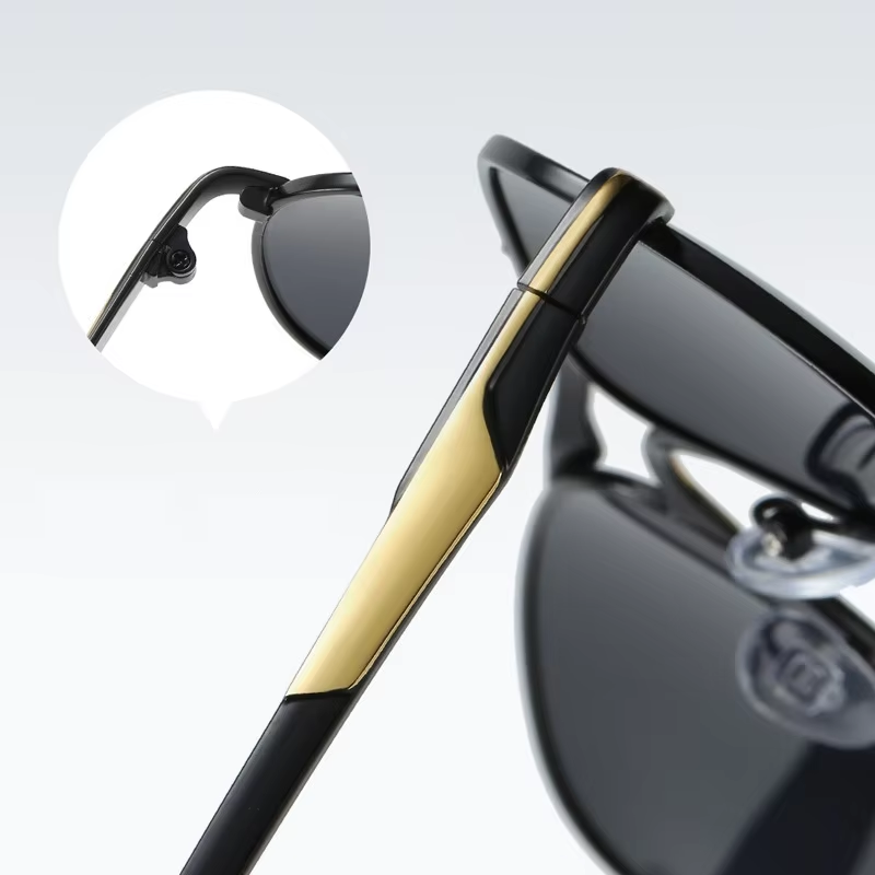 Lunettes de soleil de luxe pour homme et femme, style rétro, pour la conduite et la pêche, de marque, en métal, pour homme