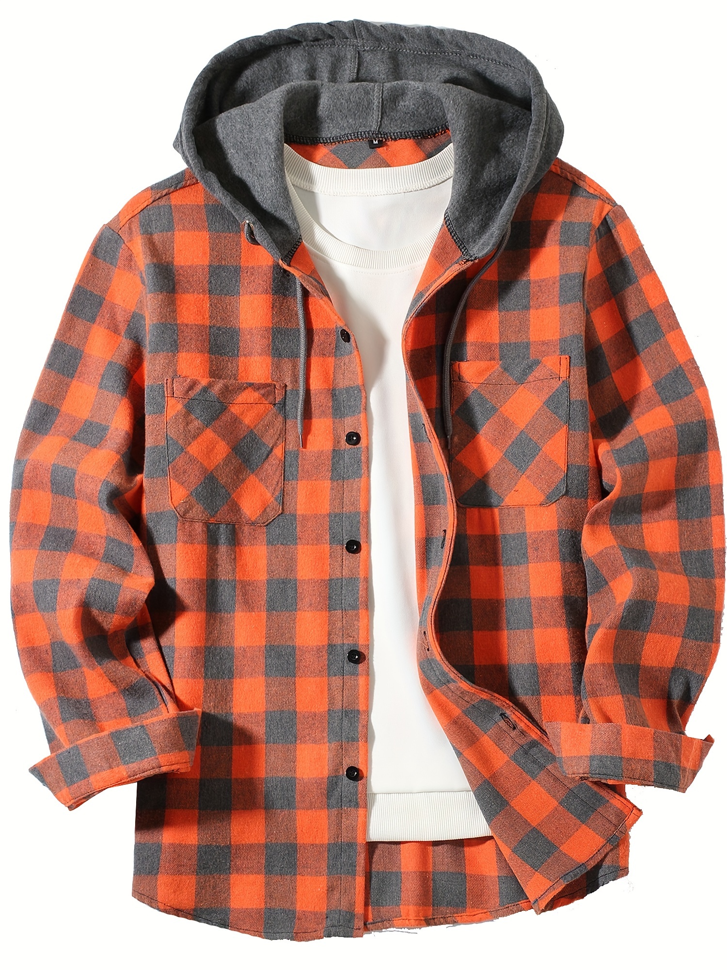 Nouveau manteau printemps-automne pour homme, chemise à capuche à carreaux ample, grande taille, mode décontractée, chemise à manches longues, style streetwear, tailles S-3XL