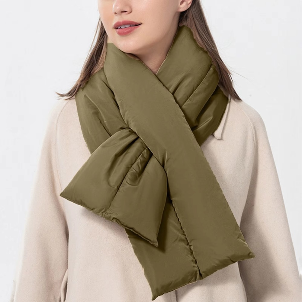 Nouveau foulard d'hiver en coton coupe-vent épaissi anneau croisé foulards chaud Camping vers le bas coton écharpe femmes hommes