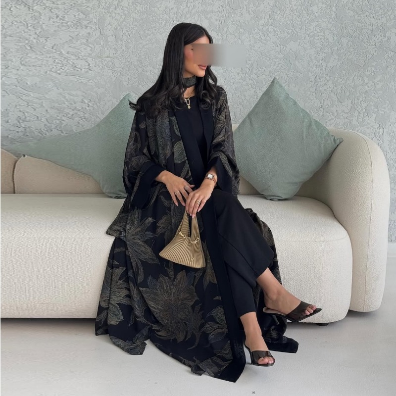 Abaya Eid pour femmes, Robe cardigan, Foulard, Caftan de Dubaï, Caftan musulman, Robe longue, Jalabiya, Ramadan, Maroc, Islam, 2025, Vestidos Largos