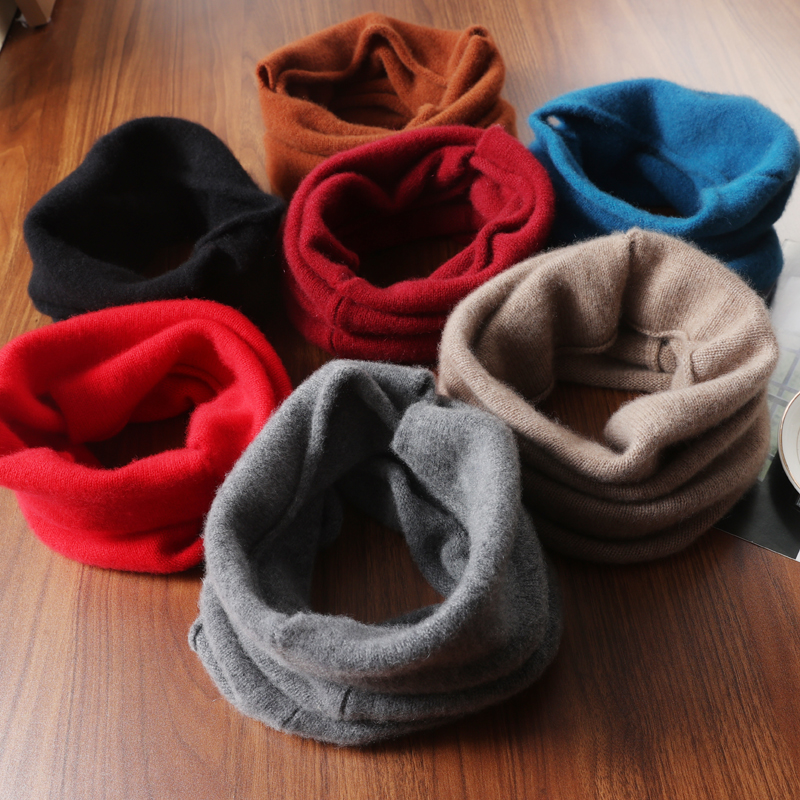 Écharpe tricotée en laine Pure 100%, écharpe élégante pour femme, faux col en cachemire doux et chaud, bandeau chauffant pour l'hiver