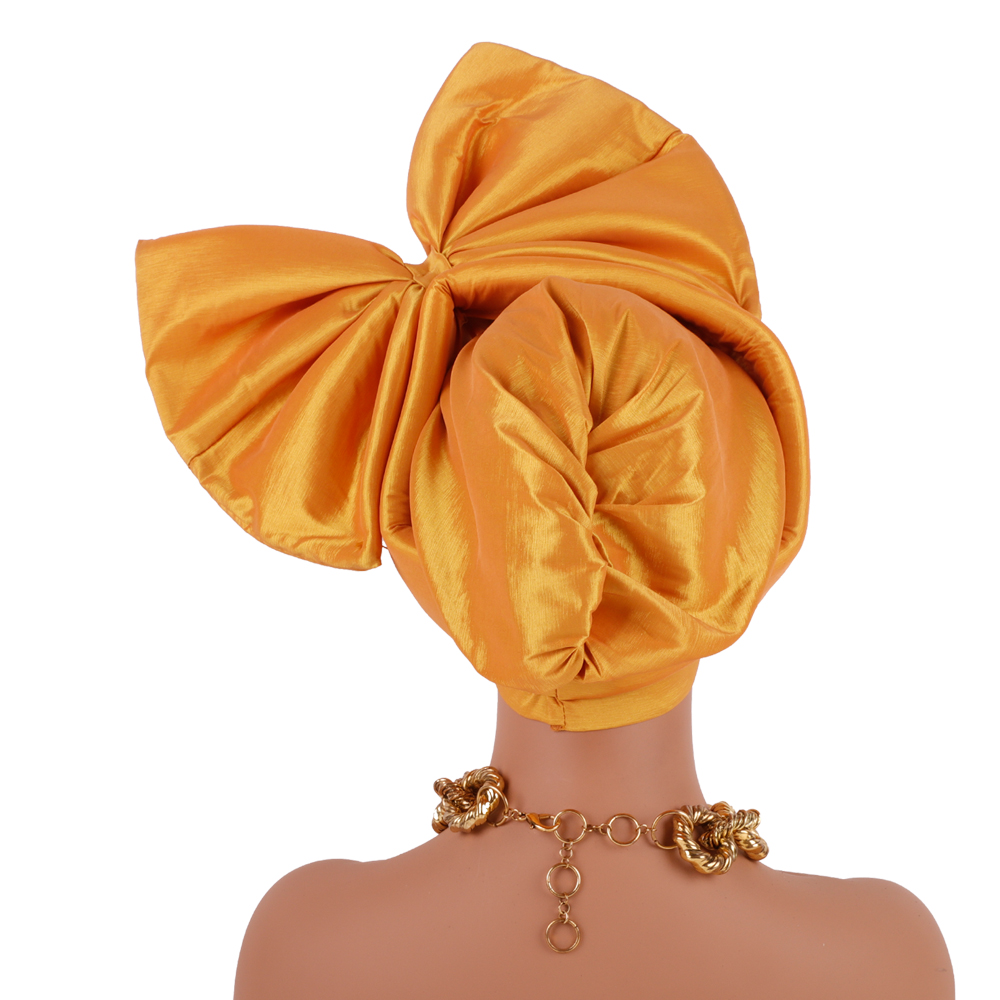 Casquette Turban à gros nœud exagéré pour femmes africaines, couvre-chef Auto Gele, Geles de mariage nigérian, couvre-chef féminin