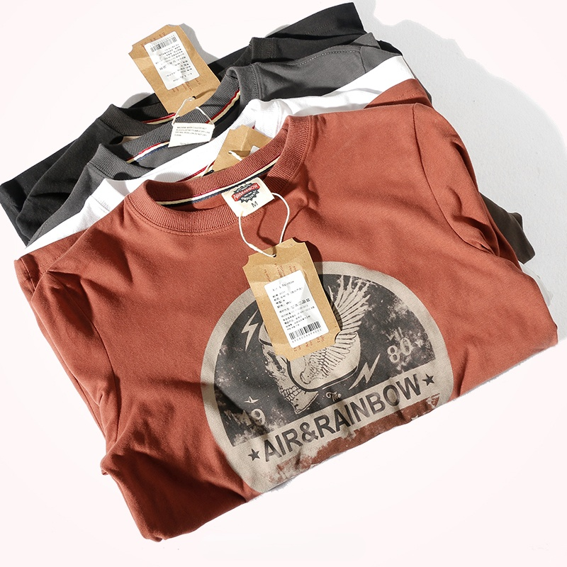 T-shirt à manches longues pour homme, pur coton délavé, DistMurcia, Chimy brossé, printemps et automne