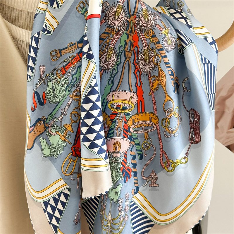 Foulard en soie sergé châles roulés à la main 90*90 cm foulards de mûrier manuels de créateur 100% soie naturelle mère cadeau châles de cou de tête