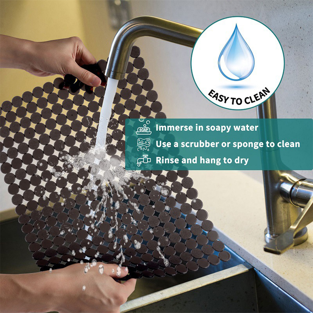 Tapis d'évier antidérapant pour cuisine, design creux, tapis de lavage de la vaisselle pour la cuisine à domicile