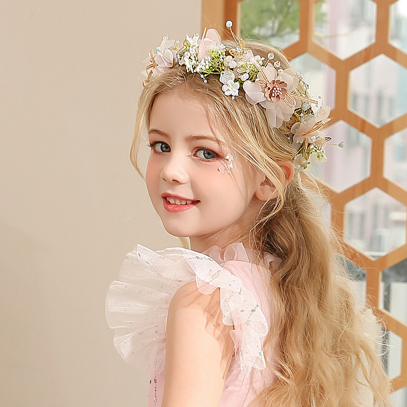 Serre-tête floral pour femmes et filles, couronne de fleurs papillon pour mariée, accessoires de cheveux, guirlande de printemps, coiffe de mariage