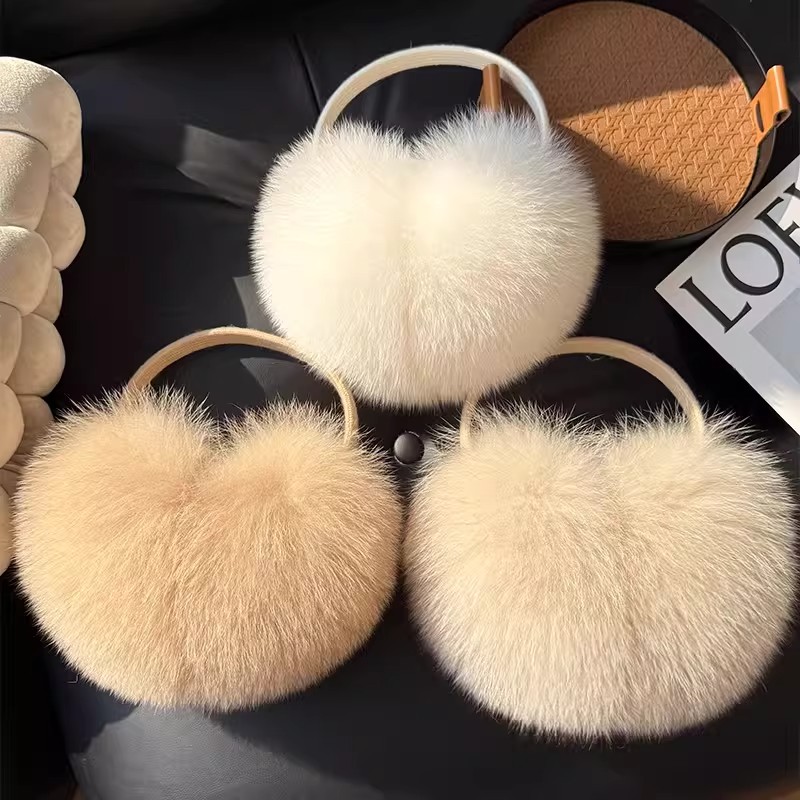 Nouveau hiver réel fourrure de renard cache-oreilles pour femmes naturel fourrure de renard foulards double usage véritable plus chaud en peluche oreille Muff extérieur solide fourrure