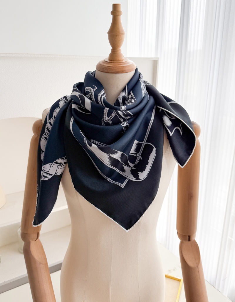Foulards en Soie de Luxe de 90 cm pour Designers, Châles en Twill avec Bords Roulés à la Main, Bandanas, Accessoires de Cou pour Femmes, Décorations pour Cheveux et Sacs