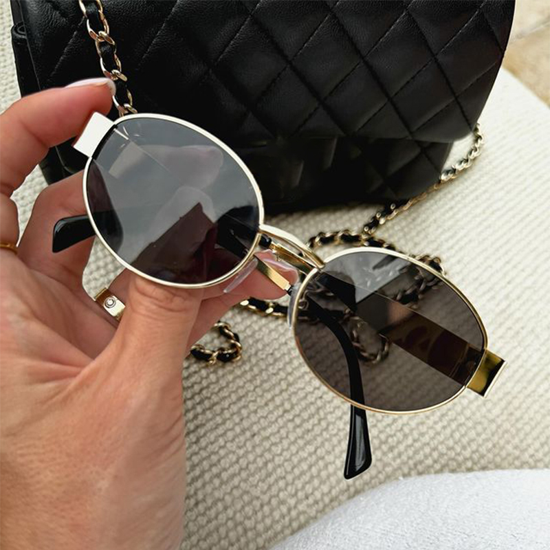 Lunettes de soleil ovales sexy pour femmes, design de luxe tendance, monture en métal, protection UV400, lunettes de soleil classiques vintage pour femmes