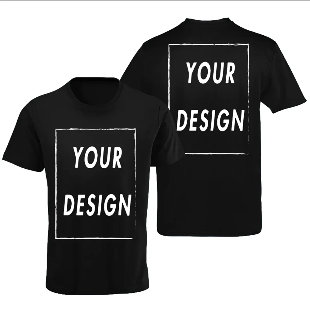 T-shirt personnalisé pour hommes et femmes, concevez votre propre logo, texte, Photo, devant et arrière, libre des deux côtés, taille européenne, en coton