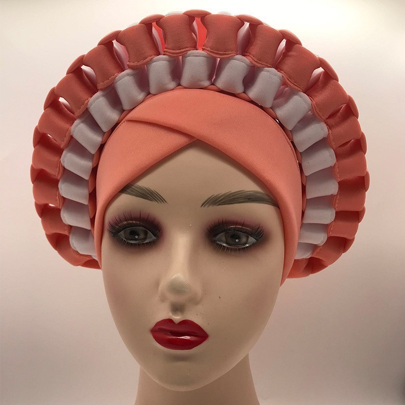 Turbans africains à la mode pour femmes, prêts à porter, couvre-chef Auto Gele, bandeau nigérian Aso Oke pour mariage traditionnel, 2022