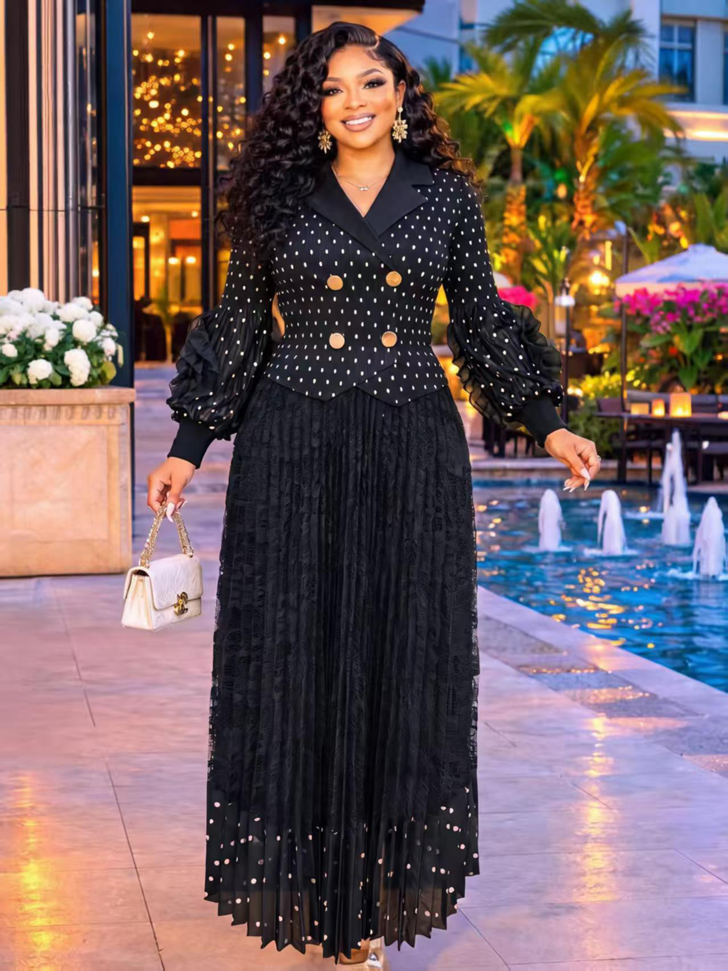 Robes africaines pour femmes, robe de soirée pour mariage, tenue africaine en dentelle plissée Miyake pour dames, robe africaine Dashiki
